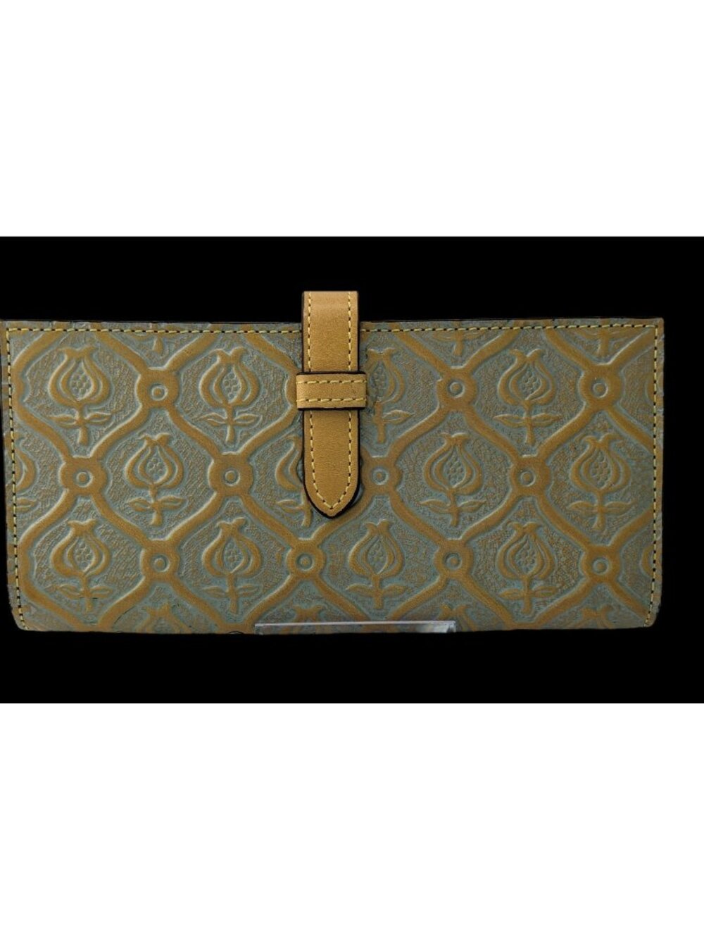 Meryan Embossed Isabelino Wallet In Handworked Vegetable Tanned Cow Leather 7x3.